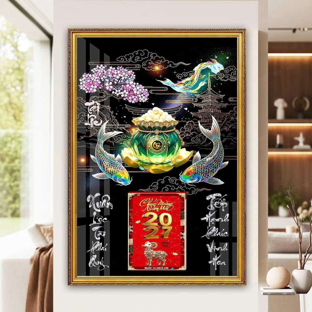 Lịch Gỗ Lamina Cao Cấp 40x60cm 2027 LM406_055 - Quà Tặng Đại Hội