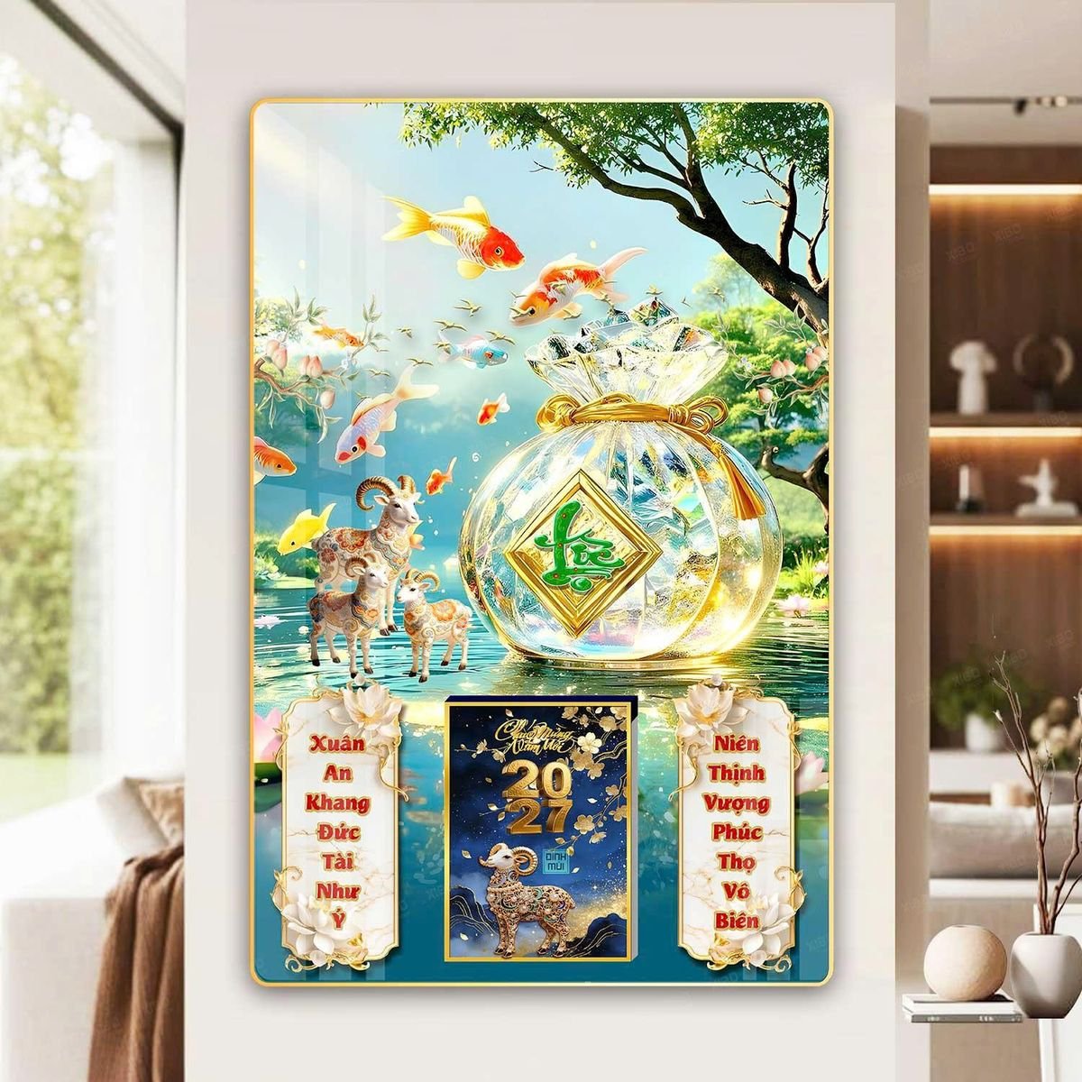 Lịch Gỗ Lamina Cao Cấp 40x60cm 2027 LM406_056 - Quà Tặng Đại Hội