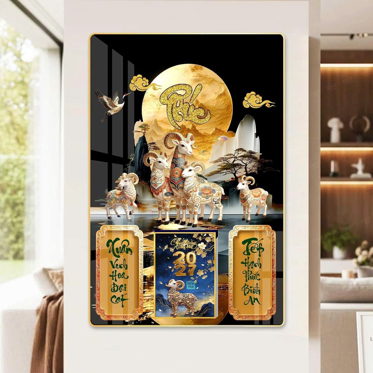 Lịch Gỗ Lamina Cao Cấp 40x60cm 2027 LM406_060 - Quà Tặng Đại Hội