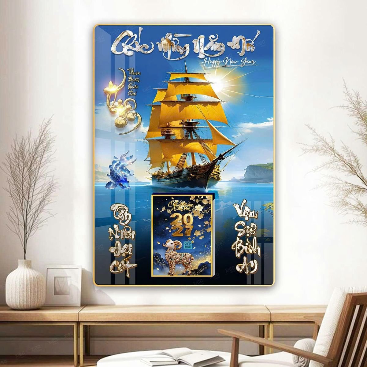 Lịch Gỗ Lamina Cao Cấp 40x60cm 2027 LM406_064 - Quà Tặng Đại Hội