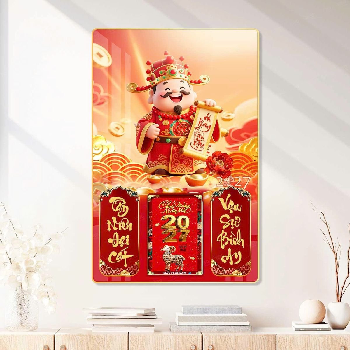 Lịch Gỗ Lamina Cao Cấp 40x60cm 2027 LM406_089 - Quà Tặng Đại Hội