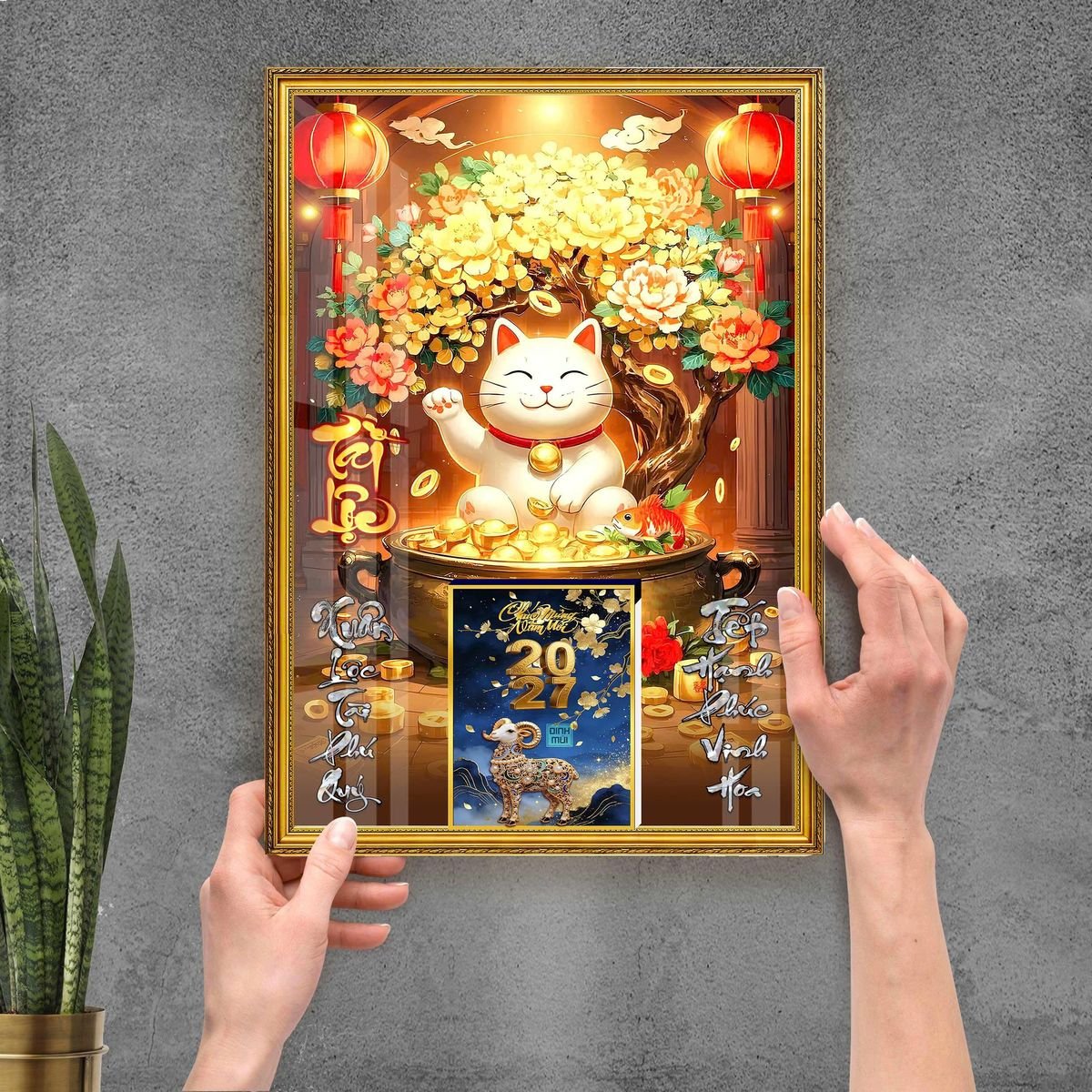 Lịch Gỗ Lamina Cao Cấp 40x60cm 2027 LM406_099 - Quà Tặng Đại Hội