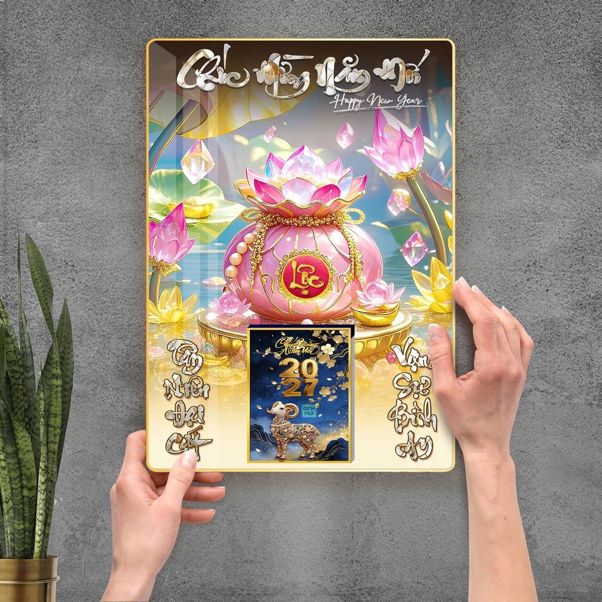 Lịch Gỗ Lamina Cao Cấp 40x60cm 2027 LM406_104 - Quà Tặng Đại Hội
