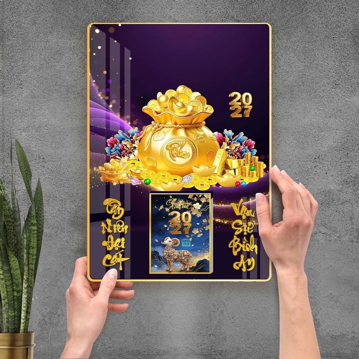 Lịch Gỗ Lamina Cao Cấp 40x60cm 2027 LM406_109 - Quà Tặng Đại Hội
