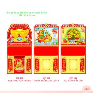 Bìa Lò Xo Dán Bloc 2027 MT Mẫu MT100 (30 x 60cm) Ấn Phẩm Quà Tặng Đại Hội & Hội Nghị in logo doanh nghiệp quà tặng Tết tại Quà Tặng Đại Hội VN