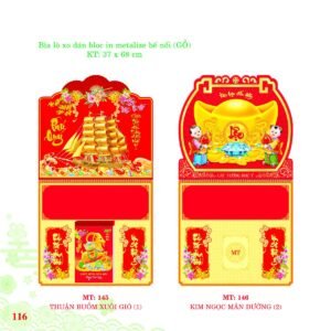 Bìa Lò Xo Dán Bloc 2027 MT Mẫu MT145 - Cát Tường Như Ý (37 x 68cm) Ấn Phẩm Quà Tặng Đại Hội & Hội Nghị in logo doanh nghiệp quà tặng Tết tại Quà Tặng Đại Hội VN