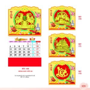 Lịch Treo Tường Lò Xo 2027 MT Mẫu MT170 (37 x 68cm) Ấn Phẩm Quà Tặng Đại Hội & Hội Nghị in logo doanh nghiệp quà tặng Tết tại Quà Tặng Đại Hội VN