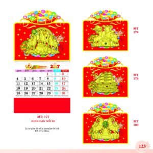 Lịch Treo Tường Lò Xo 2027 MT Mẫu MT178 (37 x 68cm) Ấn Phẩm Quà Tặng Đại Hội & Hội Nghị in logo doanh nghiệp quà tặng Tết tại Quà Tặng Đại Hội VN