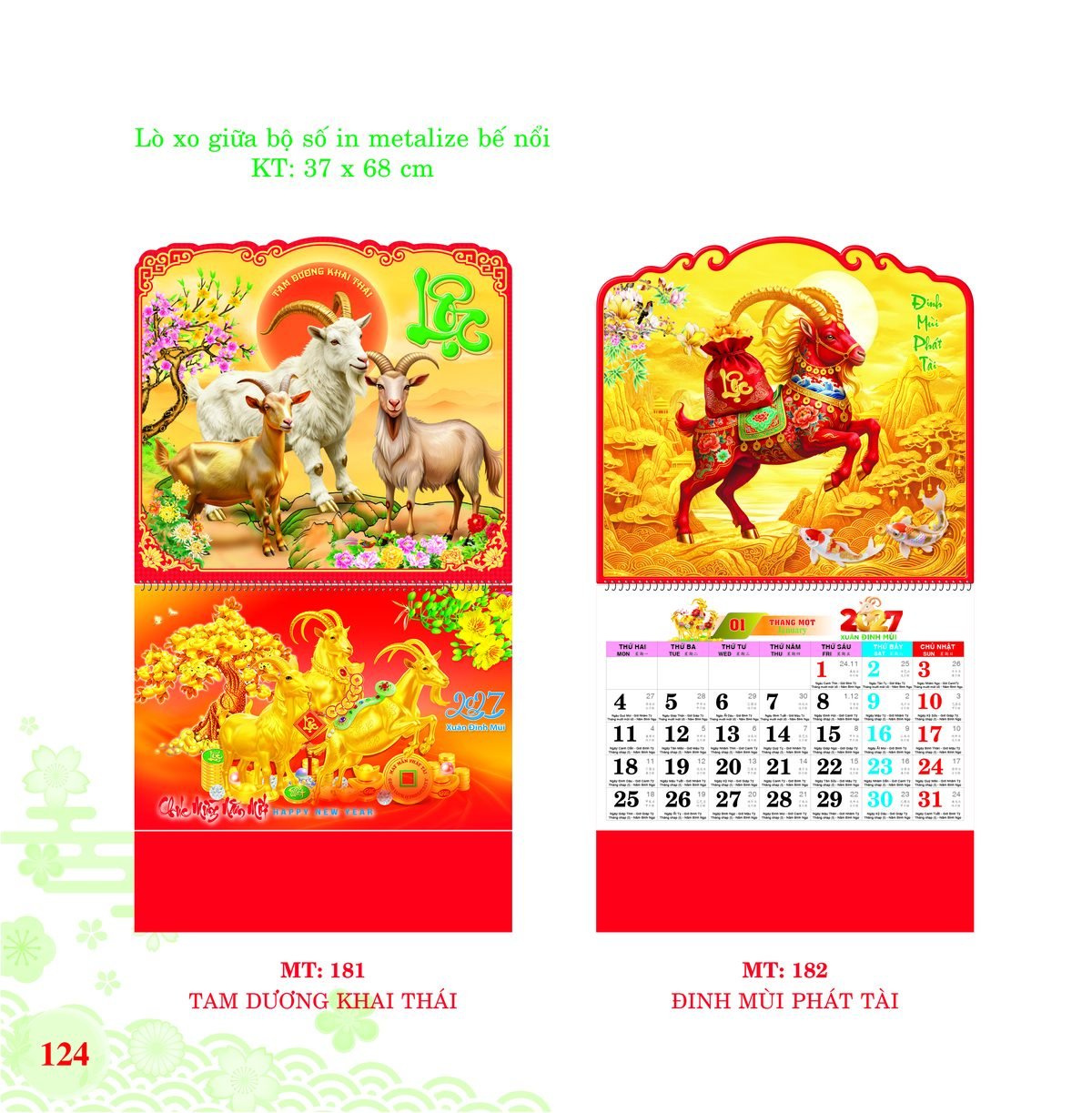 Lịch Treo Tường Lò Xo 2027 MT Mẫu MT181 (37 x 68cm) Ấn Phẩm Quà Tặng Đại Hội & Hội Nghị Lịch Treo Tường Lò Xo 2027 MT Mẫu MT181 (37 x 68cm) Ấn Phẩm Quà Tặng Đại Hội & Hội Nghị in logo doanh nghiệp quà tặng Tết tại Quà Tặng Đại Hội VN