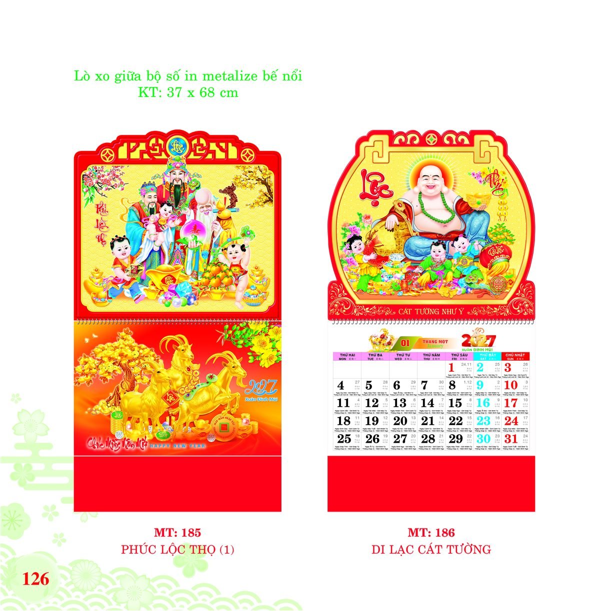 Lịch Treo Tường Lò Xo 2027 MT Mẫu MT185 - Cát Tường Như Ý (37 x 68cm) Ấn Phẩm Quà Tặng Đại Hội & Hội Nghị Lịch Treo Tường Lò Xo 2027 MT Mẫu MT185 - Cát Tường Như Ý (37 x 68cm) Ấn Phẩm Quà Tặng Đại Hội & Hội Nghị in logo doanh nghiệp quà tặng Tết tại Quà Tặng Đại Hội VN