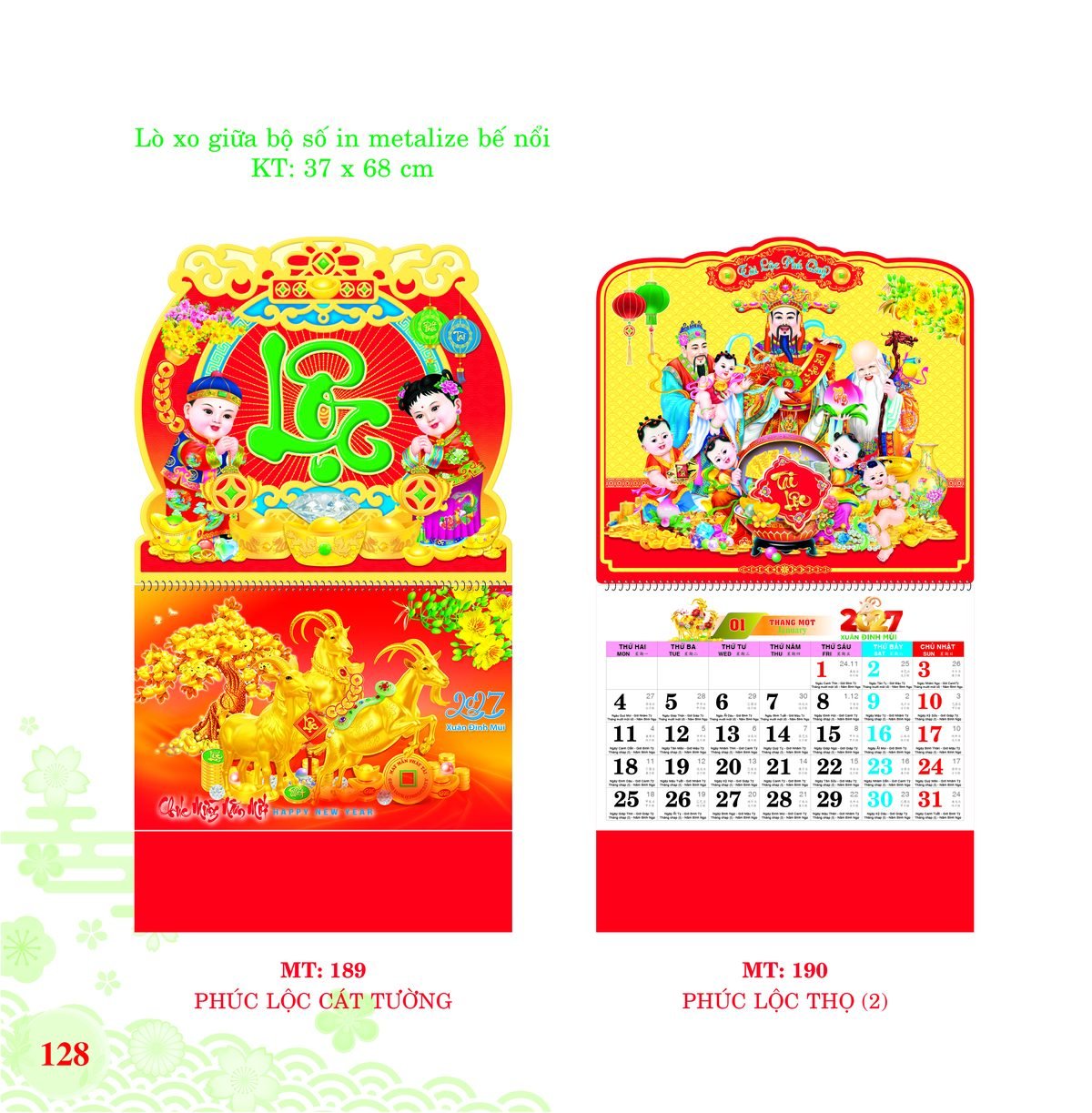 Lịch Treo Tường Lò Xo 2027 MT Mẫu MT190 (37 x 68cm) Ấn Phẩm Quà Tặng Đại Hội & Hội Nghị Lịch Treo Tường Lò Xo 2027 MT Mẫu MT190 (37 x 68cm) Ấn Phẩm Quà Tặng Đại Hội & Hội Nghị in logo doanh nghiệp quà tặng Tết tại Quà Tặng Đại Hội VN
