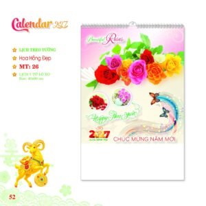 Lịch Treo Tường Lò Xo 2027 MT Mẫu MT26 (40 x 60cm) Ấn Phẩm Quà Tặng Đại Hội & Hội Nghị in logo doanh nghiệp quà tặng Tết tại Quà Tặng Đại Hội VN