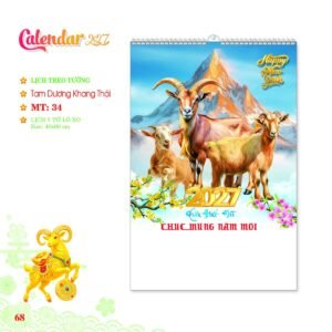 Lịch Treo Tường Lò Xo 2027 MT Mẫu MT34 (40 x 60cm) Ấn Phẩm Quà Tặng Đại Hội & Hội Nghị in logo doanh nghiệp quà tặng Tết tại Quà Tặng Đại Hội VN