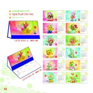 Lịch Để Bàn 2027 MT Mẫu MT50 (24 x 17cm) Ấn Phẩm Quà Tặng Đại Hội & Hội Nghị in logo doanh nghiệp quà tặng Tết tại Quà Tặng Đại Hội VN