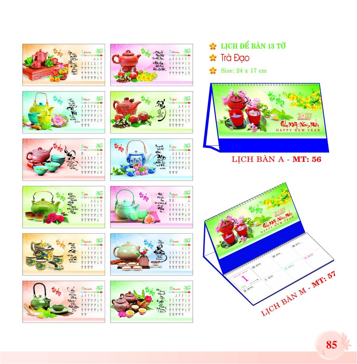 Lịch Để Bàn 2027 MT Mẫu MT56 (24 x 17cm) Ấn Phẩm Quà Tặng Đại Hội & Hội Nghị Lịch Để Bàn 2027 MT Mẫu MT56 (24 x 17cm) Ấn Phẩm Quà Tặng Đại Hội & Hội Nghị in logo doanh nghiệp quà tặng Tết tại Quà Tặng Đại Hội VN