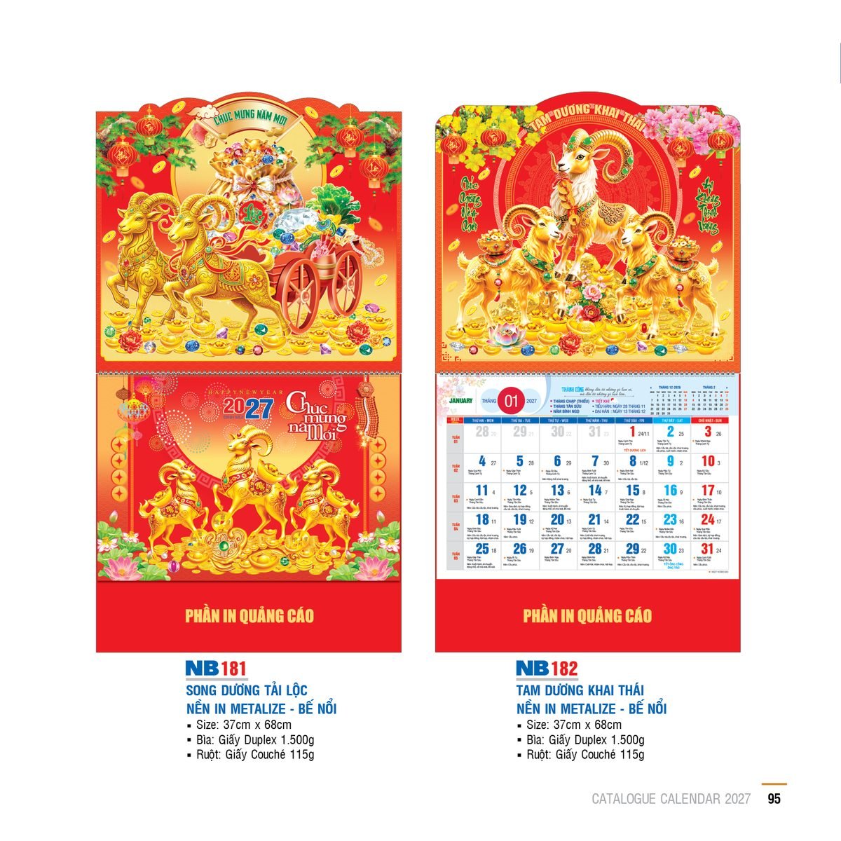 Lịch Bìa Treo 2027 NB Mẫu NB182 (29 x 41 cm) Ấn Phẩm Quà Tặng Đại Hội & Hội Nghị Lịch Bìa Treo 2027 NB Mẫu NB182 (29 x 41 cm) Ấn Phẩm Quà Tặng Đại Hội & Hội Nghị in logo doanh nghiệp quà tặng Tết tại Quà Tặng Đại Hội VN