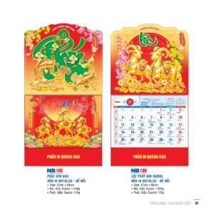 Lịch Bìa Treo 2027 NB Mẫu NB186 (29 x 41 cm) Ấn Phẩm Quà Tặng Đại Hội & Hội Nghị in logo doanh nghiệp quà tặng Tết tại Quà Tặng Đại Hội VN