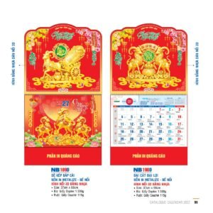 Lịch Bìa Treo 2027 NB Mẫu NB189D (29 x 41 cm) Ấn Phẩm Quà Tặng Đại Hội & Hội Nghị in logo doanh nghiệp quà tặng Tết tại Quà Tặng Đại Hội VN