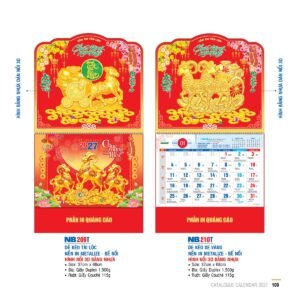 Lịch Bìa Treo 2027 NB Mẫu NB210T (29 x 41 cm) Ấn Phẩm Quà Tặng Đại Hội & Hội Nghị in logo doanh nghiệp quà tặng Tết tại Quà Tặng Đại Hội VN