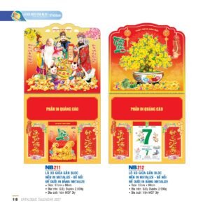 Lịch Treo Tường Lò Xo 2027 NB Mẫu NB211 (37 x 68cm) Ấn Phẩm Quà Tặng Đại Hội & Hội Nghị in logo doanh nghiệp quà tặng Tết tại Quà Tặng Đại Hội VN