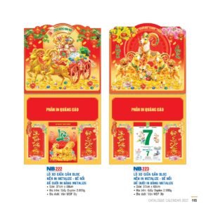 Lịch Treo Tường Lò Xo 2027 NB Mẫu NB222 (40 x 60 cm) Ấn Phẩm Quà Tặng Đại Hội & Hội Nghị in logo doanh nghiệp quà tặng Tết tại Quà Tặng Đại Hội VN