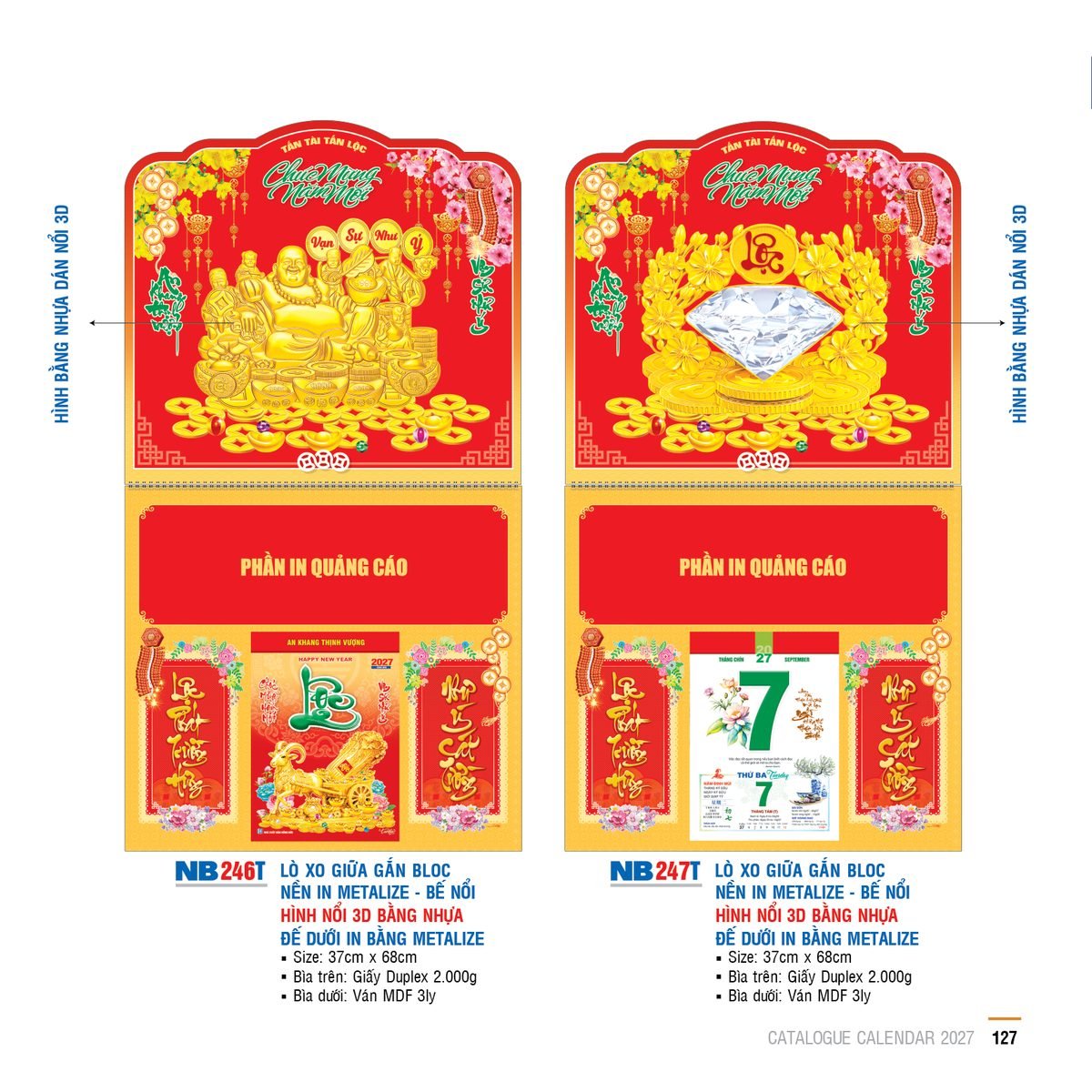 Lịch Treo Tường Lò Xo 2027 NB Mẫu NB246T (40 x 60 cm) Ấn Phẩm Quà Tặng Đại Hội & Hội Nghị Lịch Treo Tường Lò Xo 2027 NB Mẫu NB246T (40 x 60 cm) Ấn Phẩm Quà Tặng Đại Hội & Hội Nghị in logo doanh nghiệp quà tặng Tết tại Quà Tặng Đại Hội VN