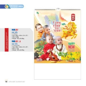 Lịch Treo Tường Lò Xo 2027 NB Mẫu NB257 (40 x 60cm) Ấn Phẩm Quà Tặng Đại Hội & Hội Nghị in logo doanh nghiệp quà tặng Tết tại Quà Tặng Đại Hội VN