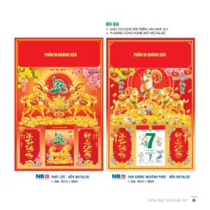 Lịch Bìa Treo 2027 NB Mẫu NB29 (29 x 41 cm) Ấn Phẩm Quà Tặng Đại Hội & Hội Nghị in logo doanh nghiệp quà tặng Tết tại Quà Tặng Đại Hội VN