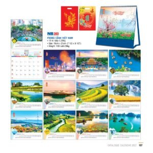 Lịch Bloc 2027 NB Mẫu NB303 (31 x 15 cm) Ấn Phẩm Quà Tặng Đại Hội & Hội Nghị in logo doanh nghiệp quà tặng Tết tại Quà Tặng Đại Hội VN