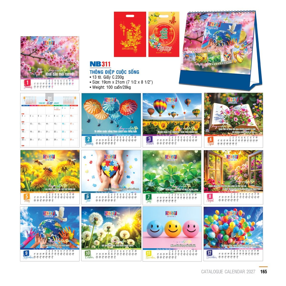 Lịch Bloc 2027 NB Mẫu NB311 (29 x 41 cm) Ấn Phẩm Quà Tặng Đại Hội & Hội Nghị Lịch Bloc 2027 NB Mẫu NB311 (29 x 41 cm) Ấn Phẩm Quà Tặng Đại Hội & Hội Nghị in logo doanh nghiệp quà tặng Tết tại Quà Tặng Đại Hội VN