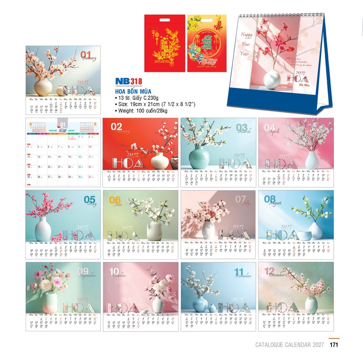 Lịch Bloc 2027 NB Mẫu NB318 (29 x 41 cm) Ấn Phẩm Quà Tặng Đại Hội & Hội Nghị Lịch Bloc 2027 NB Mẫu NB318 (29 x 41 cm) Ấn Phẩm Quà Tặng Đại Hội & Hội Nghị in logo doanh nghiệp quà tặng Tết tại Quà Tặng Đại Hội VN