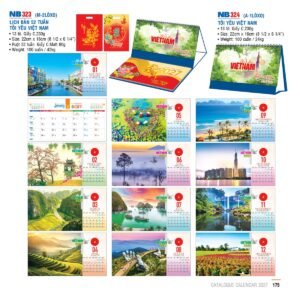 Lịch Để Bàn 2027 NB Mẫu NB323 (027  x  02 cm) Ấn Phẩm Quà Tặng Đại Hội & Hội Nghị in logo doanh nghiệp quà tặng Tết tại Quà Tặng Đại Hội VN