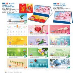 Lịch Để Bàn 2027 NB Mẫu NB330 (16 x 24 cm) Ấn Phẩm Quà Tặng Đại Hội & Hội Nghị in logo doanh nghiệp quà tặng Tết tại Quà Tặng Đại Hội VN