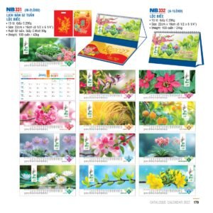 Lịch Để Bàn 2027 NB Mẫu NB332 (16 x 24 cm) Ấn Phẩm Quà Tặng Đại Hội & Hội Nghị in logo doanh nghiệp quà tặng Tết tại Quà Tặng Đại Hội VN