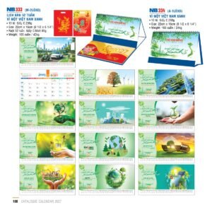 Lịch Để Bàn 2027 NB Mẫu NB334 (16 x 24 cm) Ấn Phẩm Quà Tặng Đại Hội & Hội Nghị in logo doanh nghiệp quà tặng Tết tại Quà Tặng Đại Hội VN