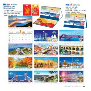 Lịch Để Bàn 2027 NB Mẫu NB335 (16 x 24 cm) Ấn Phẩm Quà Tặng Đại Hội & Hội Nghị in logo doanh nghiệp quà tặng Tết tại Quà Tặng Đại Hội VN