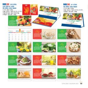 Lịch Để Bàn 2027 NB Mẫu NB340 (16 x 24 cm) Ấn Phẩm Quà Tặng Đại Hội & Hội Nghị in logo doanh nghiệp quà tặng Tết tại Quà Tặng Đại Hội VN