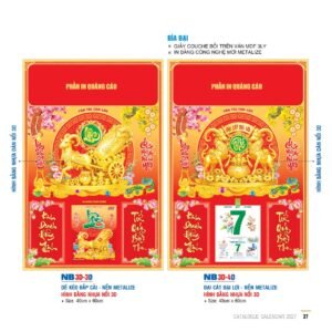 Lịch Bìa Treo 2027 NB Mẫu NB3D3D (29 x 41 cm) Ấn Phẩm Quà Tặng Đại Hội & Hội Nghị in logo doanh nghiệp quà tặng Tết tại Quà Tặng Đại Hội VN