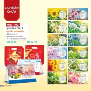 Lịch Bàn Chữ A 2027 NHA Mẫu NHA102 (17 x 19 cm) Ấn Phẩm Quà Tặng Đại Hội & Hội Nghị in logo doanh nghiệp quà tặng Tết tại Quà Tặng Đại Hội VN