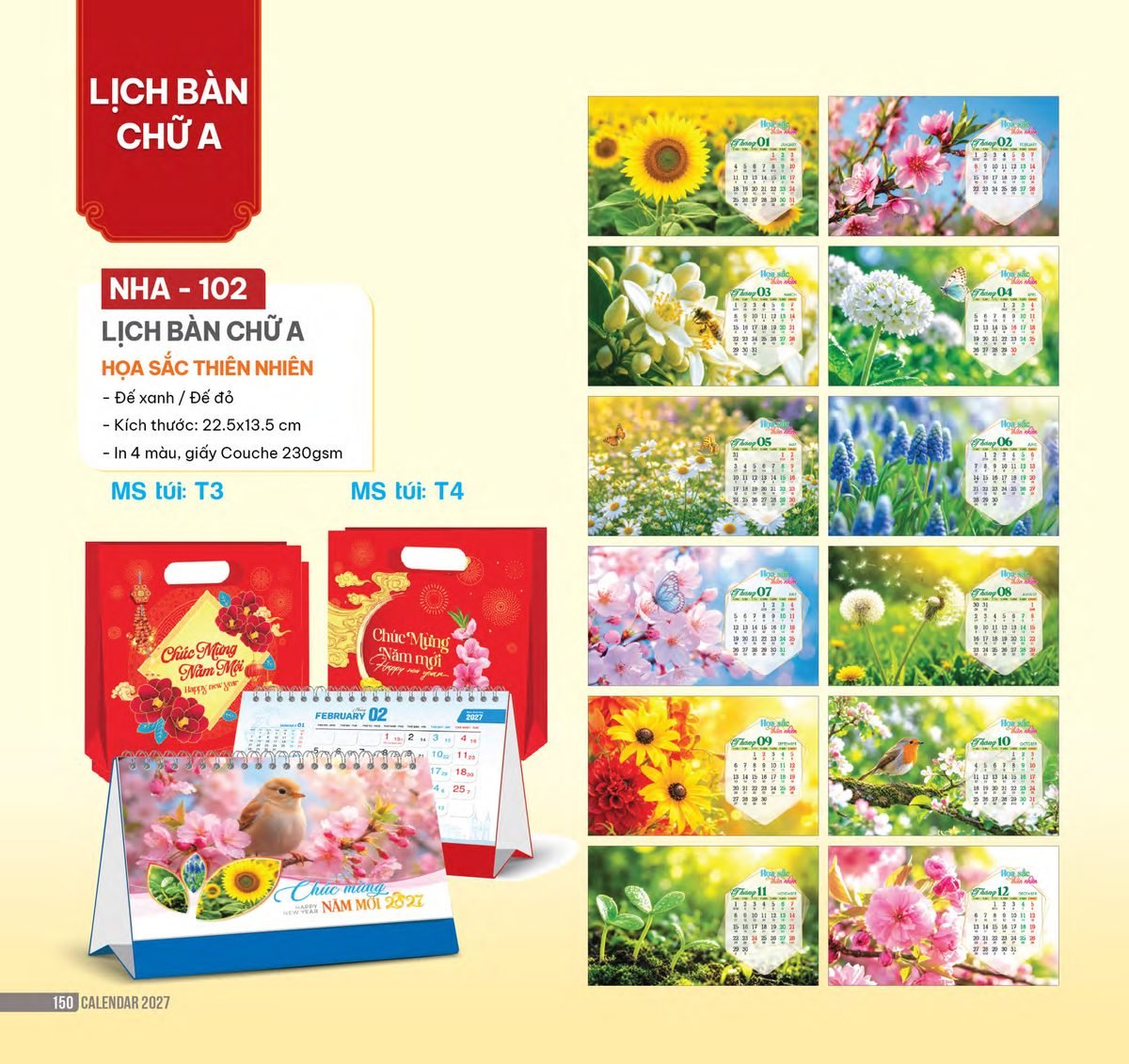 Lịch Bàn Chữ A 2027 NHA Mẫu NHA102 (17 x 19 cm) Ấn Phẩm Quà Tặng Đại Hội & Hội Nghị Lịch Bàn Chữ A 2027 NHA Mẫu NHA102 (17 x 19 cm) Ấn Phẩm Quà Tặng Đại Hội & Hội Nghị in logo doanh nghiệp quà tặng Tết tại Quà Tặng Đại Hội VN