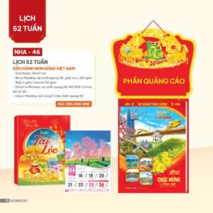 Lịch 52 Tuần 2027 NHA Mẫu NHA46 (30 x 41cm) Ấn Phẩm Quà Tặng Đại Hội & Hội Nghị in logo doanh nghiệp quà tặng Tết tại Quà Tặng Đại Hội VN