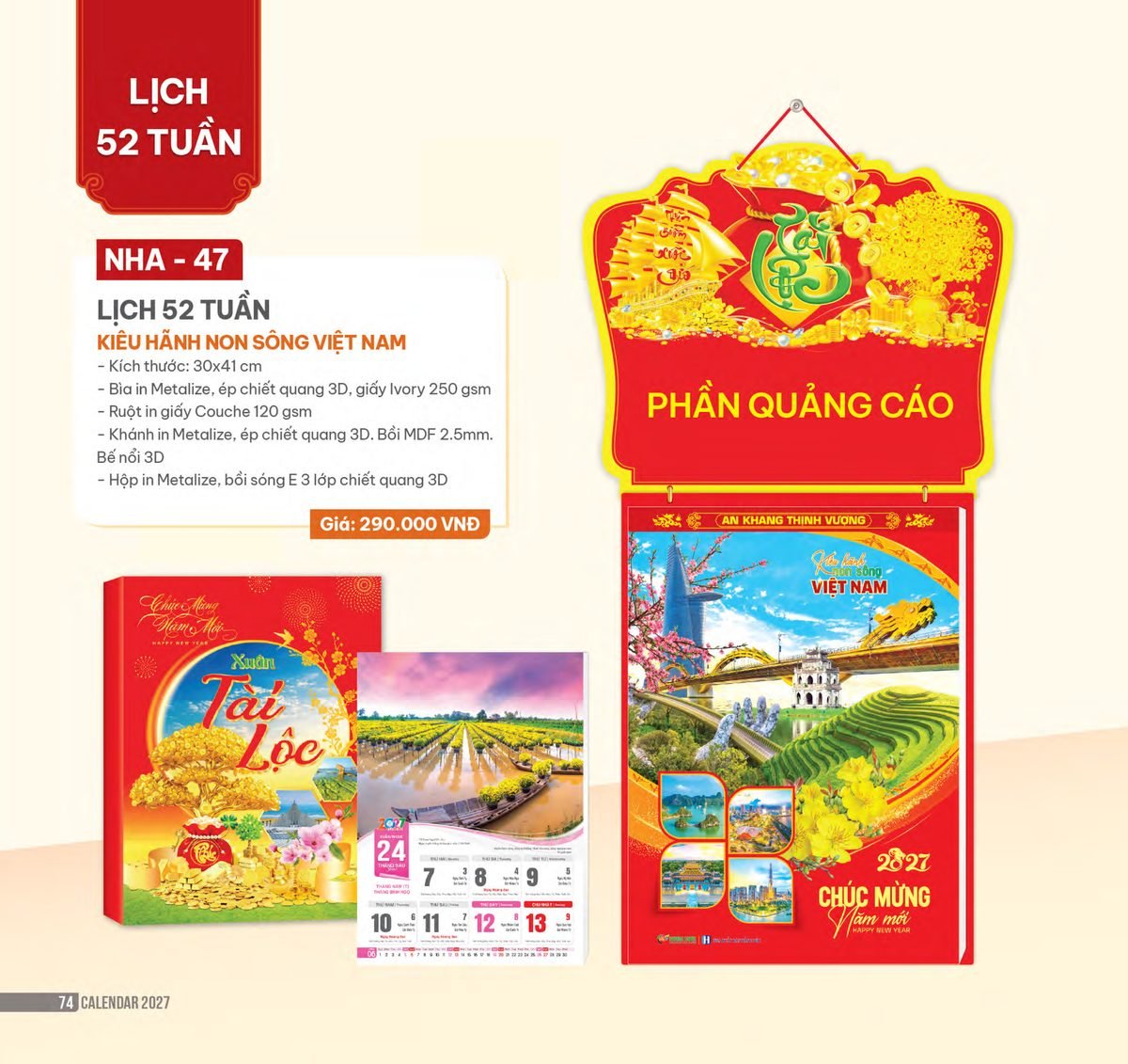 Lịch 52 Tuần 2027 NHA Mẫu NHA47 (30 x 41cm) Ấn Phẩm Quà Tặng Đại Hội & Hội Nghị Lịch 52 Tuần 2027 NHA Mẫu NHA47 (30 x 41cm) Ấn Phẩm Quà Tặng Đại Hội & Hội Nghị in logo doanh nghiệp quà tặng Tết tại Quà Tặng Đại Hội VN