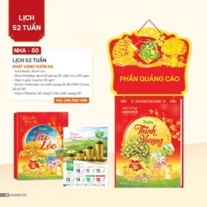 Lịch 52 Tuần 2027 NHA Mẫu NHA50 (30 x 41cm) Ấn Phẩm Quà Tặng Đại Hội & Hội Nghị in logo doanh nghiệp quà tặng Tết tại Quà Tặng Đại Hội VN