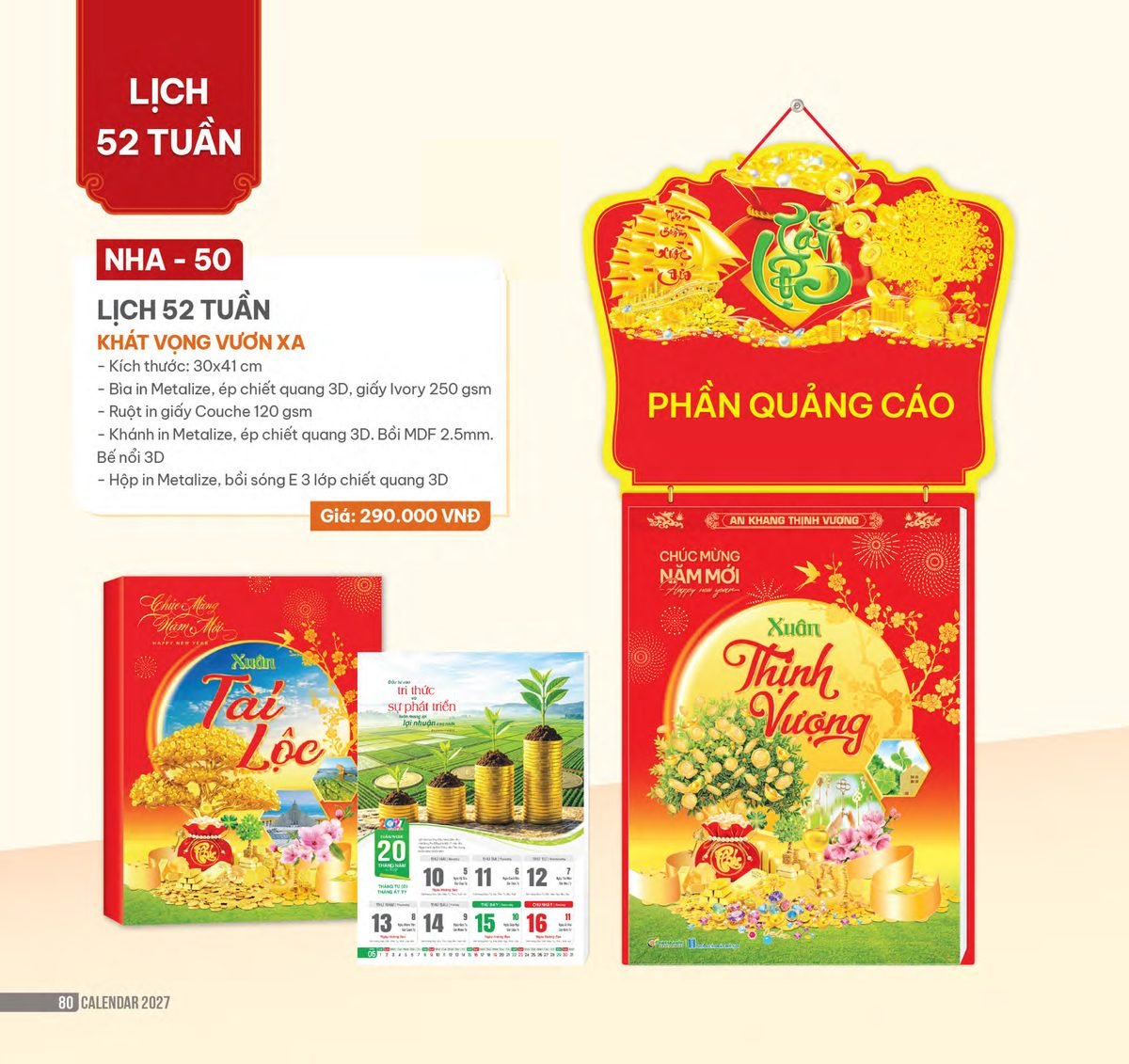 Lịch 52 Tuần 2027 NHA Mẫu NHA50 (30 x 41cm) Ấn Phẩm Quà Tặng Đại Hội & Hội Nghị Lịch 52 Tuần 2027 NHA Mẫu NHA50 (30 x 41cm) Ấn Phẩm Quà Tặng Đại Hội & Hội Nghị in logo doanh nghiệp quà tặng Tết tại Quà Tặng Đại Hội VN