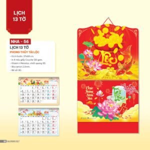 Lịch Bìa Treo 2027 NHA Mẫu NHA56 (37 x 68cm) Ấn Phẩm Quà Tặng Đại Hội & Hội Nghị in logo doanh nghiệp quà tặng Tết tại Quà Tặng Đại Hội VN