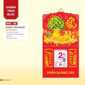 Lịch Bloc 2027 NHA Mẫu NHA58 (37 x 68cm) Ấn Phẩm Quà Tặng Đại Hội & Hội Nghị in logo doanh nghiệp quà tặng Tết tại Quà Tặng Đại Hội VN
