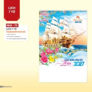 Lịch Treo Tường Lò Xo 2027 NHA Mẫu NHA73 - Thuận Buồm Xuôi Gió (40 x 60cm) Ấn Phẩm Quà Tặng Đại Hội & Hội Nghị in logo doanh nghiệp quà tặng Tết tại Quà Tặng Đại Hội VN