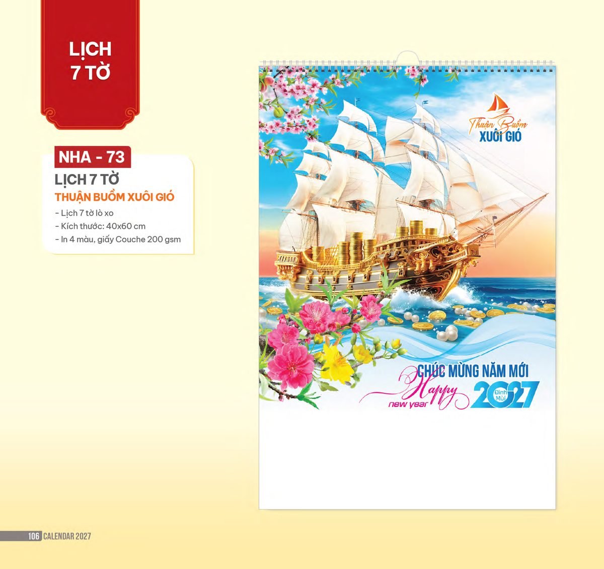 Lịch Treo Tường Lò Xo 2027 NHA Mẫu NHA73 - Thuận Buồm Xuôi Gió (40 x 60cm) Ấn Phẩm Quà Tặng Đại Hội & Hội Nghị Lịch Treo Tường Lò Xo 2027 NHA Mẫu NHA73 - Thuận Buồm Xuôi Gió (40 x 60cm) Ấn Phẩm Quà Tặng Đại Hội & Hội Nghị in logo doanh nghiệp quà tặng Tết tại Quà Tặng Đại Hội VN