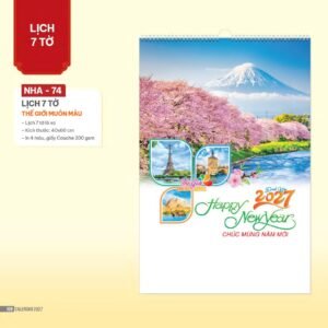 Lịch Treo Tường Lò Xo 2027 NHA Mẫu NHA74 - Thế Giới Muôn Màu (40 x 60cm) Ấn Phẩm Quà Tặng Đại Hội & Hội Nghị in logo doanh nghiệp quà tặng Tết tại Quà Tặng Đại Hội VN