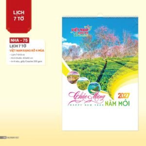 Lịch Treo Tường Lò Xo 2027 NHA Mẫu NHA75 - Việt Nam Rạng Rỡ 4 Mùa (40 x 60cm) Ấn Phẩm Quà Tặng Đại Hội & Hội Nghị in logo doanh nghiệp quà tặng Tết tại Quà Tặng Đại Hội VN